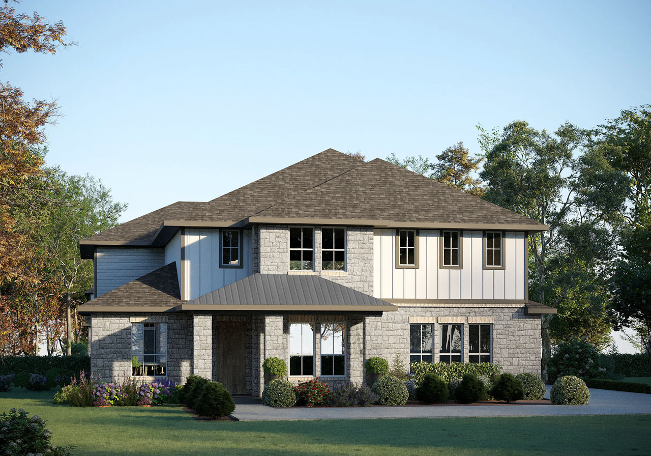 The Harrison from our premium Pinnacle Series, is a 2-story home with 5 bedrooms, 3.5 bathrooms, and a 3-car garage.