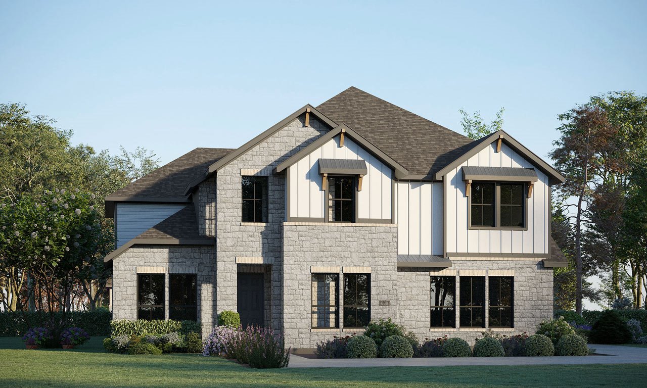 The Harrison from our premium Pinnacle Series, is a 2-story home with 5 bedrooms, 3.5 bathrooms, and a 3-car garage.