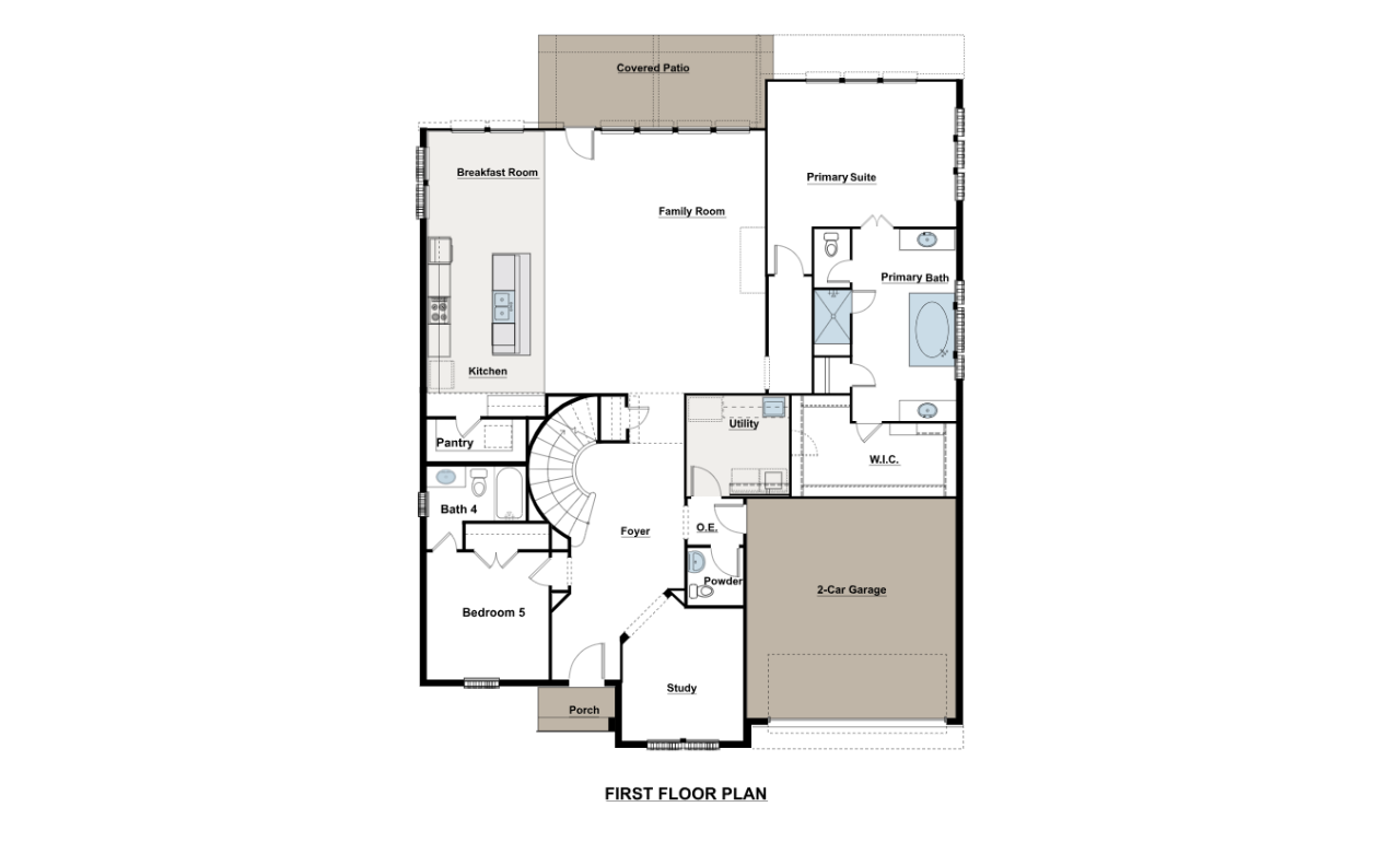 The Harrison floor plan layout from our upscale Presidential Series, is a 2-story home with 5 bedrooms, 3.5 bathrooms, and a 2-car garage.