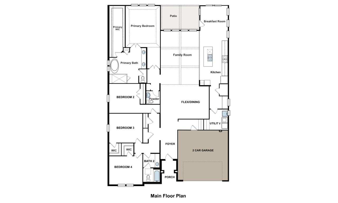 Lincoln Floor Plan Layour, one story luxury new home construction, Presidential Series