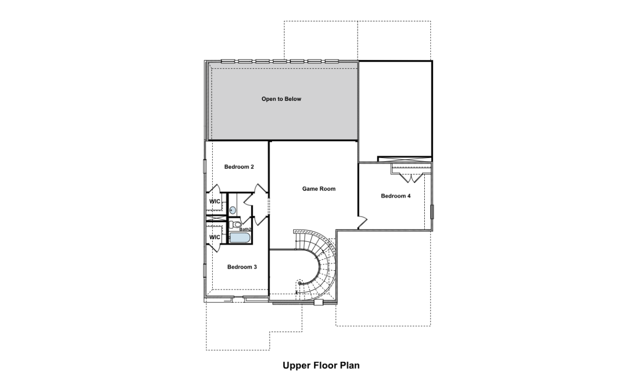 Floor plan layout for our Roosevelt II floor plan, second floor